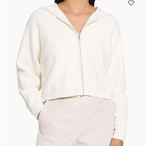 Theory Off-White Zip-Up Hoodie